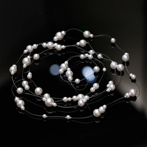 Bridal Hairband White Imitation Artificial Pearl Beaded Invisible Line Wedding Banquet Headpiece Sweet Forest Style Hair Accessories