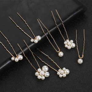 Elegant Faux Artificial Pearl U-Shaped Hair Pins For Women Gold Silver Metal Hair Sticks Bridal Wedding Hair Accessories
