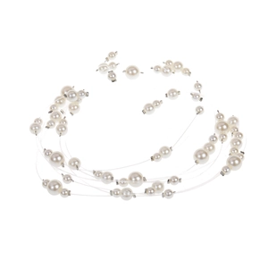 Elegant bridal pearl hairband with multilayer beaded design for wedding hair accessories