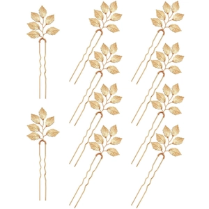 Gold Silber Metall Blatt Haarstab Pin Für Braut Hochzeit Haarschmuck U-Förmige Blatt Haargabel Für Damen Party Schmuck