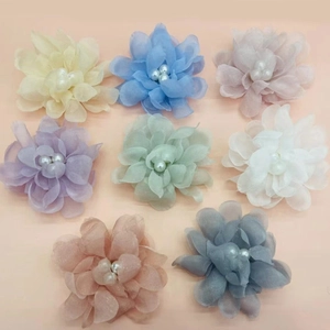 Grande Pince à Cheveux Fleur en Tissu Mousseline Avec Fausse Künstliche Perle Accessoires de Cheveux de Mariée Pour Femme Élégant