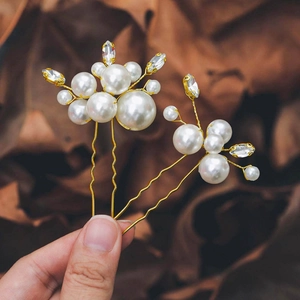 Pics à Cheveux Élégants en Künstliche Perles d'Imitation et Strass Accessoires Cheveux Mariage Alliage Or Argent pour Femmes