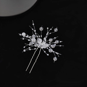 Épingle à cheveux élégante en cristal blanc pour mariée avec un design étoilé brillant