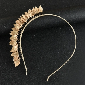Serre-tête Luxueux en Alliage de Métal Feuilles d'Or Style Déesse Grecque pour Mariage Fête Femme Accessoires Cheveux Rétro