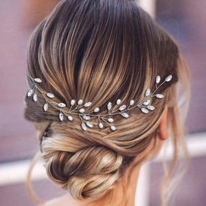 Vite per Capelli da Sposa Fatta a Mano Con Künstliche Perle Finte e Strass Filo di Lega Flessibile Accessori per Capelli per Matrimonio Donna
