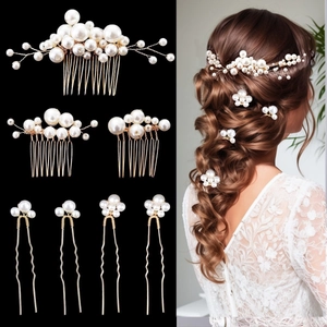 Bijoux Cheveux Mariée Faits Main Alliage Künstliche Perle Peignes Et Épingles À Cheveux Pour Accessoires De Coiffure De Mariage Pour Femmes