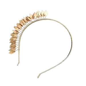 Serre-tête élégant à feuilles de laurier en alliage doré brillant pour un style grec minimaliste
