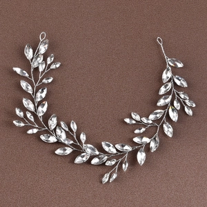 Vigne de Cheveux de Mariée Faite à la Main Strass Marquise Serre-tête Mariage Or Argent Alliage Cristal Coiffe pour Femmes