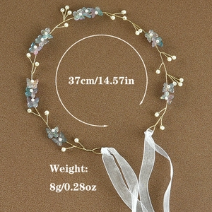 Handmade bridal headband with gold wire, gradient butterflies and white pearls