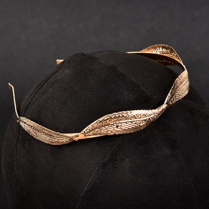 Eleganter goldener Blätter Haarreif mit feinen Adern für Hochzeiten und Partys