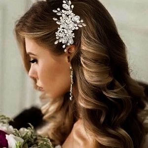 Peigne à Cheveux de Mariée Élégant Strass Imitation Künstliche Perle Alliage Tissé à la Main Bijoux de Mariage pour Femmes
