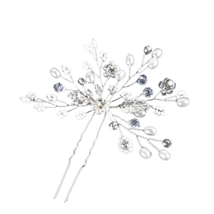 Forcina da sposa fatta a mano con perle e cristalli per acconciature da sposa