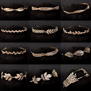 Vintage Griechischer Lorbeerblatt Haarreif Gold Legierung Metall Haarband Für Damen Hochzeit Party Haarschmuck Kopfschmuck