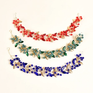 Vigne de Cheveux de Mariage Faite à la Main en Alliage de Cristal Or Accessoires Strass Künstliche Perle Bijoux de Tête Femme