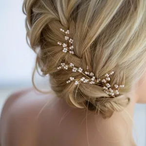 Épingles à Cheveux Künstliche Perles Fait Main Forme de U Métal Vigne Accessoires Cheveux Mariage Cristal Floral Femme Bijoux