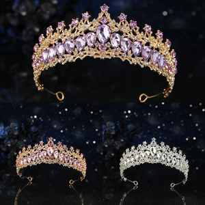 Lussuoso Diadema Tiara con Strass di Cristallo Principessa Barocco in Lega a Goccia Fascia per Sposa Matrimonio Compleanno Festa Donna Gioielli