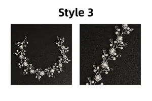 Détail du Style 3 vigne de cheveux de mariée avec perles et fleurs en cristal