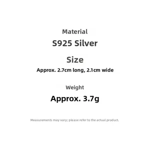 Tabella taglie e dettagli per orecchini ovali geometrici in argento sterling S925