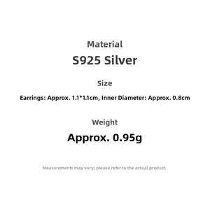 Specifiche dettagliate su dimensioni e materiale argento S925 per orecchini a cerchio