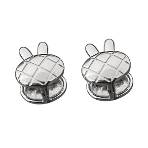 Boucles d'oreilles créoles oreilles de lapin en argent S925 avec motif losange