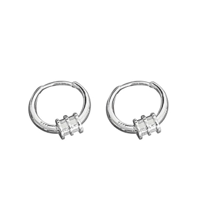 S925 sterling zilveren oorringen met afneembare cilinder hanger luxe stijl
