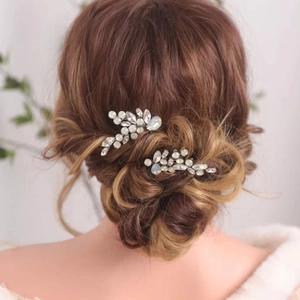 Peigne à Cheveux Élégant en Alliage Accessoires de Mariée Mariage Strass Opale Feuille Floral Coiffe pour Femmes Fête Coiffure