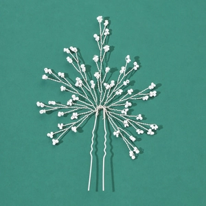 Bridal U-Shaped Hair Pins Silver Wire Handmade Faux Artificial Pearl Beaded Hair Stick Elegant Wedding Party Hair Accessories Women