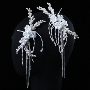 Pinces à Cheveux Fleur de Mariée Faite à la Main Gland de Künstliche Perle Élégante Fleur Blanche Accessoires Cheveux Mariage