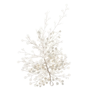 Vigne de cheveux de mariée avec perles et cristaux sur fil d'argent pour mariages