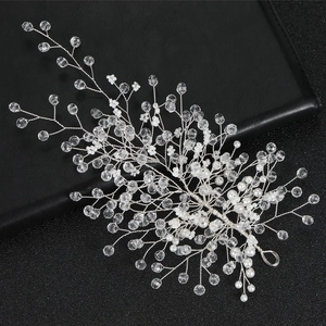Vigne de Cheveux de Mariage Argent Alliage Cristal Künstliche Perle Artificielle Fait à la Main Bandeau de Mariage Pour Femmes Bijoux de Tête