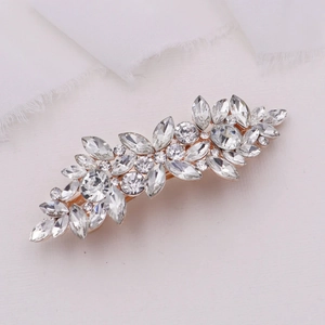 Elegant Alloy Rhinestone Leaf Hair Clips With Faux Artificial Pearl Vintage Gold Silver Spring Hairpins For Wedding Party Women Jewelry Accessories