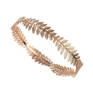Elegant rose gold Greek goddess style leaf crown headband for wedding bridal accessories