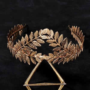 Baroque Gold Silver Metal Leaf Crown Headband Greco-Roman Laurel Wreath Tiara For Wedding Party Women Hair Accessories