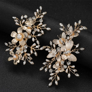 Pinces à Cheveux Mariée Alliage Fleur Papillon Strass Épingles à Cheveux Mariage Fête Luxe Vintage Femme Accessoires