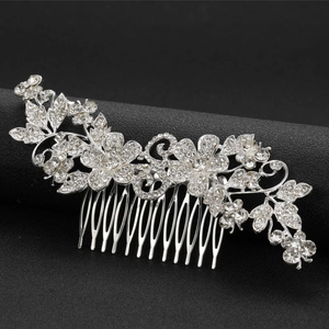 Elegant Alloy Flower Butterfly Hair Comb Bridal Wedding Hair Accessories Inlaid Rhinestone Gold Silver Hair Jewelry For Women