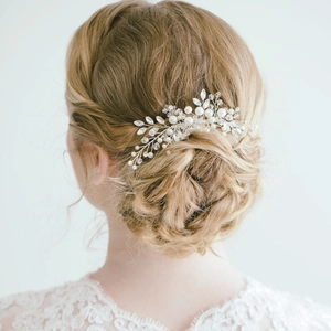 Handgefertigter Braut Haarkamm Mit Künstliche Perlen Und Kristallen Gold Silber Floral Hochzeit Kopfschmuck Für Damen Schmuck
