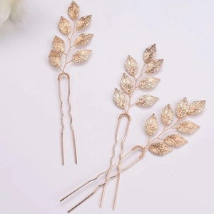 Barock Legierung Blatt U Form Haarnadeln Gold Silber Elegant Braut Hochzeit Party Haarstäbe Kopfschmuck Für Damen Schmuck