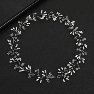 Vite per capelli da sposa in argento con perle e cristalli, accessorio per capelli fatto a mano