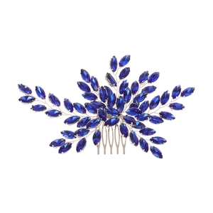 Elegant Rhinestone Floral Leaf Bridal Hair Comb Alloy Crystal Wedding Headpiece For Women Party Formal Hair Accessories