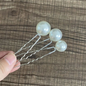 Élégante Épingle à Cheveux en Forme de U avec Künstliche Perle d'Imitation Blanc Argent Alliage Enveloppé de Fil pour Femme Mariage Mariée