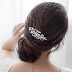 Peigne à Cheveux Mariage Vintage Alliage Strass Künstliche Perle Pince à Cheveux Mariage Femme Style Baroque Européen Or Argent