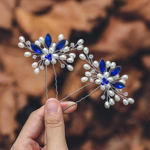 Handmade Wedding Hair Pins For Brides With Faux Artificial Pearls And Navette Crystals U Shaped Bridal Hair Sticks Headpiece Jewelry