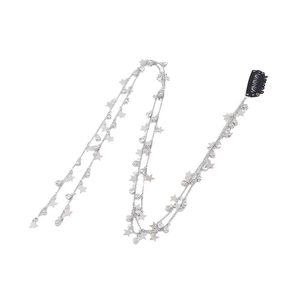 Catena per capelli a stella d'argento con doppia catena e pendenti a stella scintillanti
