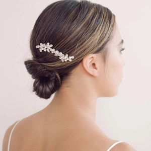 Elegant Silver Alloy Rhinestone Bridal Hair Comb Vintage Flower Leaf Wedding Headpiece For Women Party Banquet Accessories