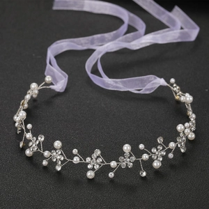 Handgefertigt Braut Haarband Strass Imitationsperle Blumen Kopfschmuck Für Hochzeit Party Damen Schmuck
