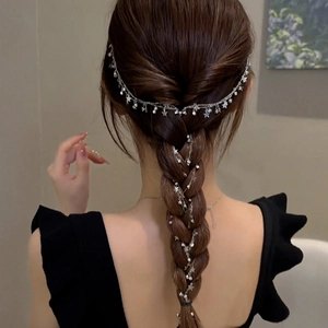 Catena per Capelli a Nappina con Stella in Lega Strass Clip per Capelli per Donna Dolce Gioielli per Capelli con Frange Lunghe