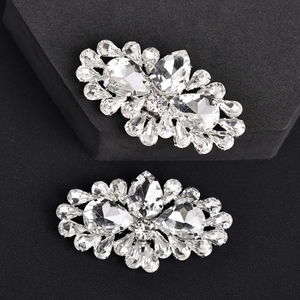 Bridal Wedding Shoe Buckles Rhinestone Flower Alloy Detachable High Heel Decoration Accessories For Women Luxury Shoe Clips