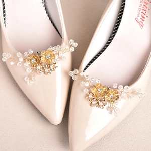 Eleganti Clip per Scarpe a Fiore in Lega di Cristallo Decorazioni per Scarpe da Sposa Strass Künstliche Perle d'Imitazione
