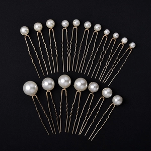 Épingles à Cheveux en Künstliche Perles de Mariage en Forme de U en Alliage pour Femmes Accessoires de Cheveux de Mariage Or Argent Bijoux de Cheveux Coiffe Élégante