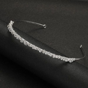 Elegant silver alloy headband with clear crystals for bridal wedding hair styling